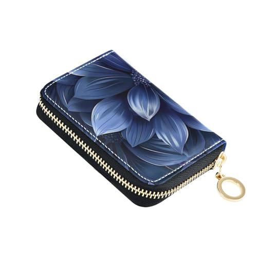 KLL Kreditkartenetui mit 9 Kartenfächern, RFID-blockierend, Kreditkartenetui mit Reißverschluss, Marineblau von KLL