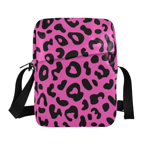 KLL Kuriertasche mit Leopardenmuster, veganes Leder, für Herren, lässige Schulterhandtaschen von KLL