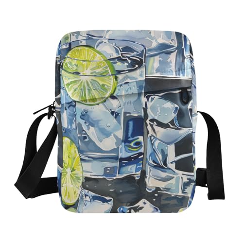 KLL Lemon and Ice. Crossbody Messenger Bag Veganes Leder Herren Schultertasche Travel Lady Shoulder Handtaschen von KLL
