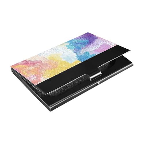 KLL Lightning Slim Portable Business Card Holder with Leather and Stainless Steel Card Case Holder for Business Meeting Use portatarjetas para hombre von KLL