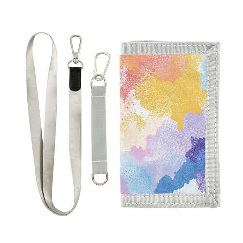 KLL Lightning Trifold Slim Wallet Coole Geschenke Einzigartige stabile Brieftasche mit Umhängeband von KLL