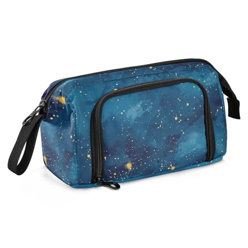 KLL Lovely Fireflies The Dark Blue Pencil Case Large Capacity Case for Pencils Multifunctional for College Student Kindergarten von KLL