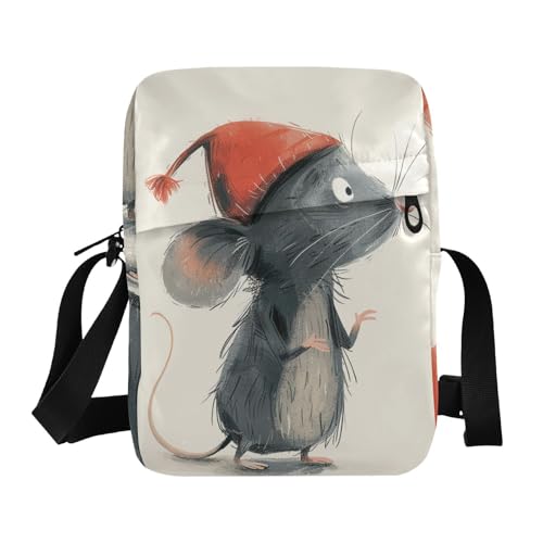 KLL Lustige Tier-Umhängetasche aus veganem Leder, für Herren, kleine Reise-Schulterhandtasche von KLL