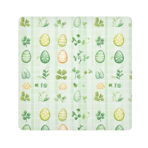 KLL Magisches Make-Up-Reiseetui mit Ostereiern, Blättern, Aquarell-Eiern, Reise-Kulturbeutel, Organizer, Verpackung, Kameralinse, Tuch für Toilettenartikel, Ostereier, Blätter, Aquarelleier, von KLL