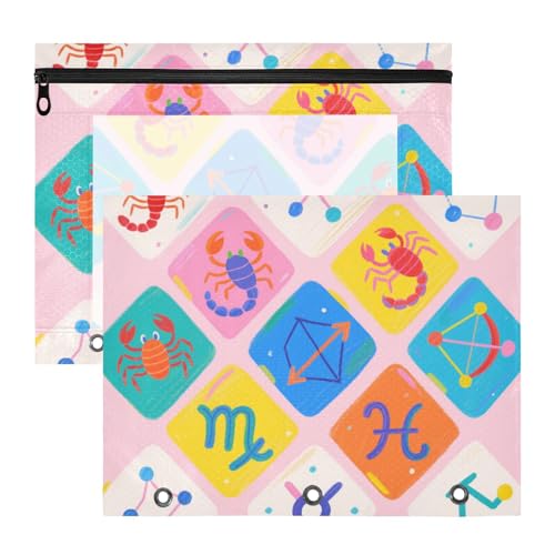 KLL Mehrzweck-Stifthalter für A4-Papier, Briefe, 2 Stück, Studenten, Klassenzimmer, Vektor-Konstellation, bunt von KLL