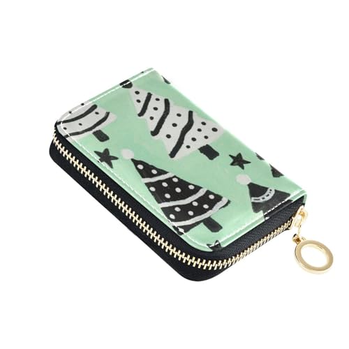 KLL Merry Christmas with Mint and Green Trees Leather Women's Card Holder Wallets with 2 Cash Slots RFID Blocking Card Holders with Zipper KLL Merry Christmas with Mint and Green Trees Leather Women's Card Holder Wallets with 2 Cash Slots RFID Blocking Card Holders with Zipper von KLL