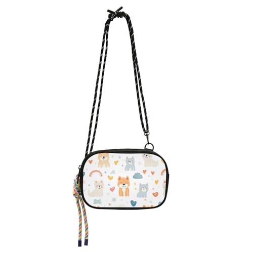 KLL Mini-Umhängetasche für Herren, niedlich, bunt, mit Kreditkartenfächern, Nylon, kleine Umhängetasche, für einen Spaziergang von KLL