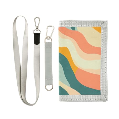 KLL Minimalistische Geldbörse mit buntem Tiermuster, dreifach gefaltet, minimalistisch, robust, dünn, für Herren, mit Umhängeband KLL Minimalistische Geldbörse mit buntem Tiermuster, dreifach gefaltet, minimalistisch, robust, dünn, für Herren, mit Umhängeband von KLL