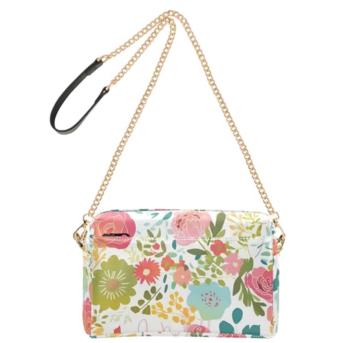KLL Modische Umhängetasche für Damen, Motiv: Frühlingsblumen, veganes Leder, lässige Geldbörse, wasserdicht, Schulterhandtaschen von KLL