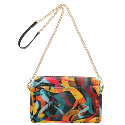 KLL Modische Umhängetasche für Damen, abstrakte Textur, veganes Leder, Geldbörse für Teenager, wasserdicht, Schultertasche für Reisen von KLL