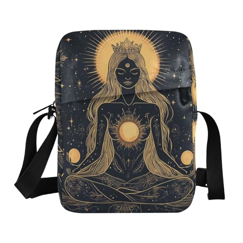 KLL Muse Moon Godness Boho Messenger Bag Cute Vegan Leather Crossbody Bag Men Travel Lady Shoulder Handbags von KLL