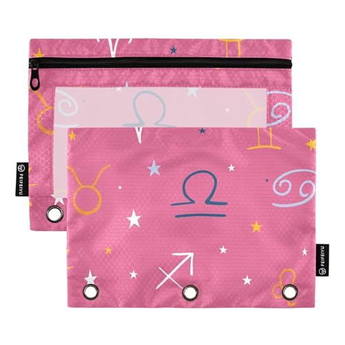 KLL Mystic Evil Eye Federmäppchen, Aufbewahrungstasche für 3 Ringe, Ordner mit Ordnerlöchern für Kinder, Schreibwaren, Organizer, Upplies von KLL