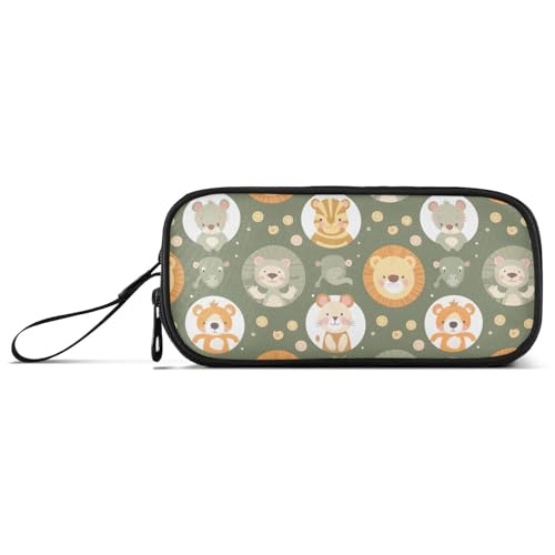 KLL Nahtloses, niedliches Kindertier-Federmäppchen, Nylon, großes Fassungsvermögen, College-Federmäppchen, Schreibwaren-Organizer für Mittelschule und Frauen von KLL