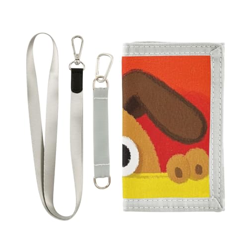 KLL Niedliche Cartoon-Hunde-Geldbörse in Gelb / Rot, dreifach gefaltet, schmal, als Geburtstagsgeschenk, trendige, stabile Reisebrieftasche für Herren, mit Umhängeband KLL Niedliche Cartoon-Hunde-Geldbörse in Gelb / Rot, dreifach gefaltet, schmal, als Geburtstagsgeschenk, trendige, stabile Reisebrieftasche für Herren, mit Umhängeband von KLL