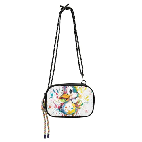 KLL Niedliche Haustier-Enten-Tragetasche, Umhängetasche für Damen, praktisch mit verstellbarem Riemen, Seitentaschen, zum Einkaufen von KLL