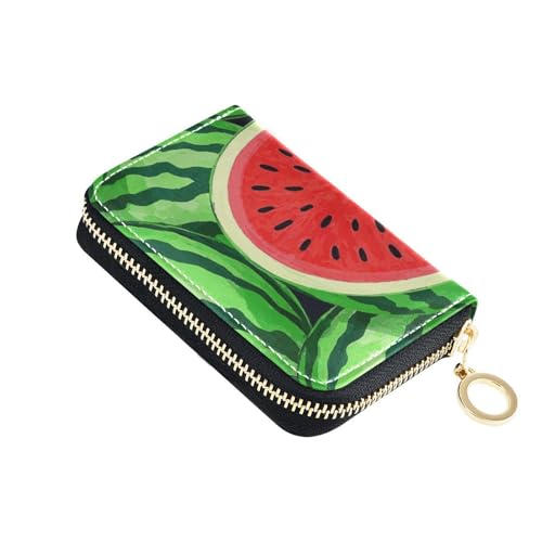 KLL Niedliches Kartenetui aus Leder mit 9 Kartenfächern, RFID-blockierend, mit Reißverschluss von KLL