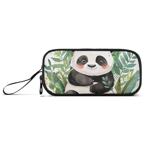KLL Niedliches Panda-Nylon-Federmäppchen, großes Fassungsvermögen, Schreibwaren-Tasche für elementare Mädchen von KLL