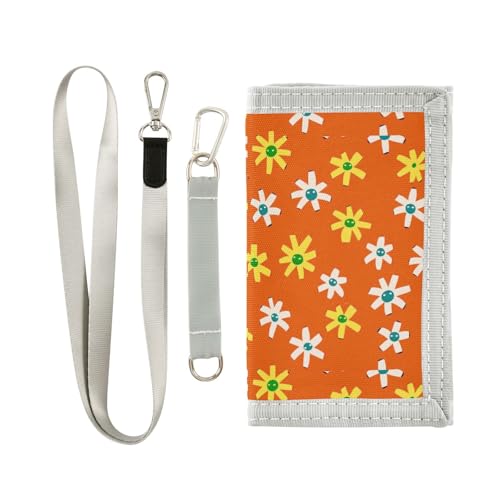 KLL Orange Art Geldklammer mit Sonnenblume, dreifach gefaltet, für Geburtstagsgeschenk, trendig, lässig, mit Umhängeband KLL Orange Art Geldklammer mit Sonnenblume, dreifach gefaltet, für Geburtstagsgeschenk, trendig, lässig, mit Umhängeband von KLL