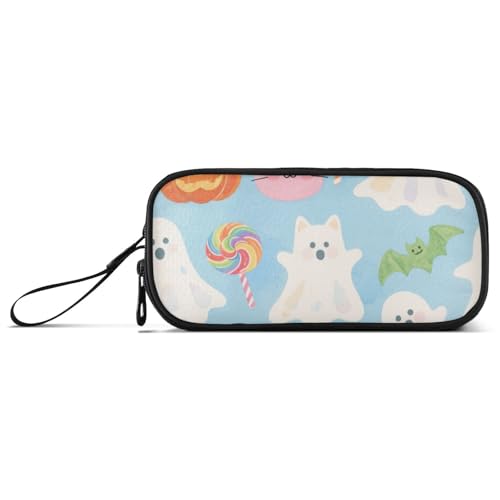 KLL Orange Halloween Kürbis Nylon Federmäppchen Große Kapazität Federmäppchen für Teenager Mädchen Schreibwaren Tasche für elementare Erwachsene von KLL