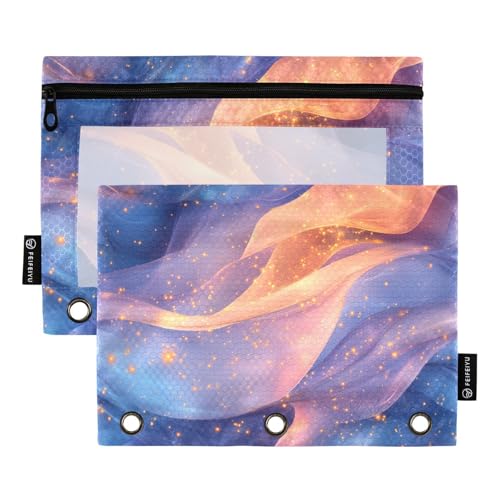 KLL Pfirsichblau lila trendige Bleistiftbeutel Aufbewahrungstasche für Ringe Binder Aufbewahrung mit wasserdicht für Kinder Schreibwaren Versorgung von KLL