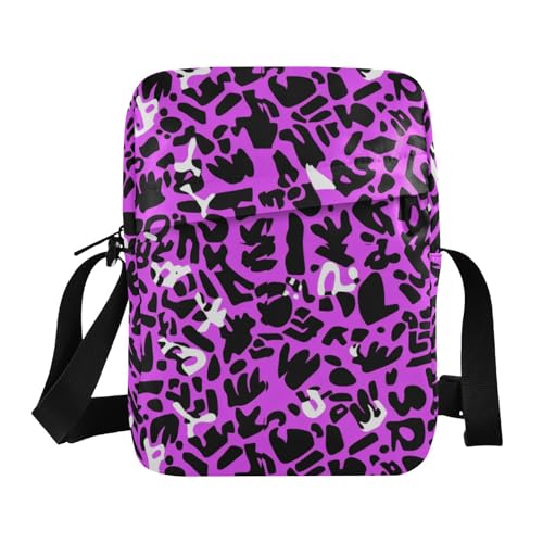 KLL Pfirsichschwarze geometrische unregelmäßige kleine Kuriertasche für Herren, veganes Leder, Herren-Umhängetasche, Einkaufstasche für Reisen von KLL