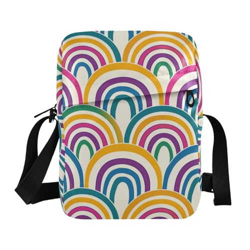 KLL Rainbow Messenger Bag Veganes Leder Umhängetasche Herren Reise Dame Schulterhandtaschen von KLL
