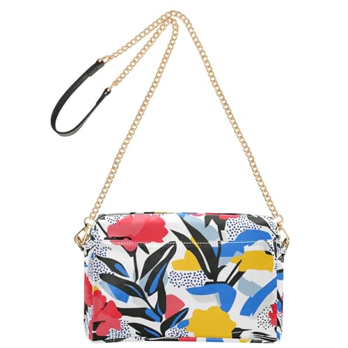 KLL Red Carnation Fashion Crossbody Kleine Tasche für Frauen Veganes Leder Geldbörsen Crossbody Tasche Reißverschluss Schultertasche für Damen von KLL