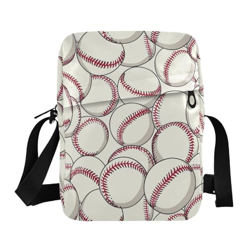 KLL Retro-Baseball-Stil Herren-Umhängetasche, veganes Leder, kleine Umhängetasche für Damen, lässige Schulterhandtaschen für Damen KLL Retro-Baseball-Stil Herren-Umhängetasche, veganes Leder, kleine Umhängetasche für Damen, lässige Schulterhandtaschen für Damen von KLL