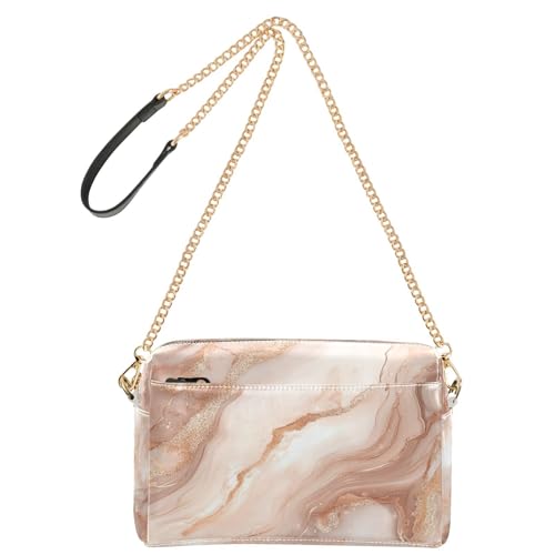 KLL Roségold mit unregelmäßiger Marmor-Textur, modische Umhängetasche, kleine Taschen für Damen, veganes Leder, Umhängetasche, wasserdicht, Damen-Schulterhandtaschen von KLL