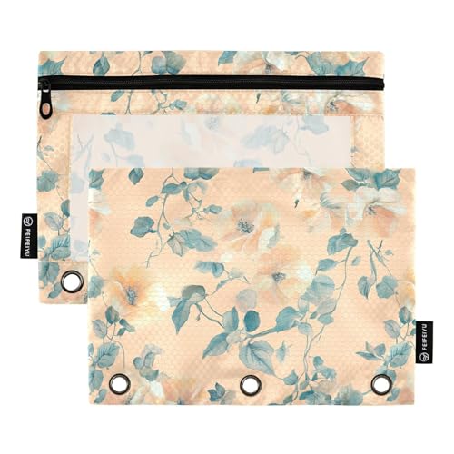 KLL Rustikale Mint-Pfirsich-Bindertaschen, Kunststoff-Federmäppchen für Ordner, Ordner mit drei Ringen, für Untersuchungsbüro, Organizer von KLL