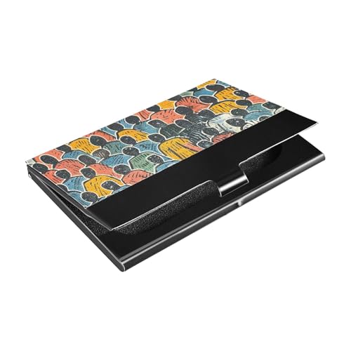 KLL Schlanker kleiner Visitenkartenhalter mit Leder und Edelstahl, für Geschäftstreffen, für Geschäftstreffen von KLL