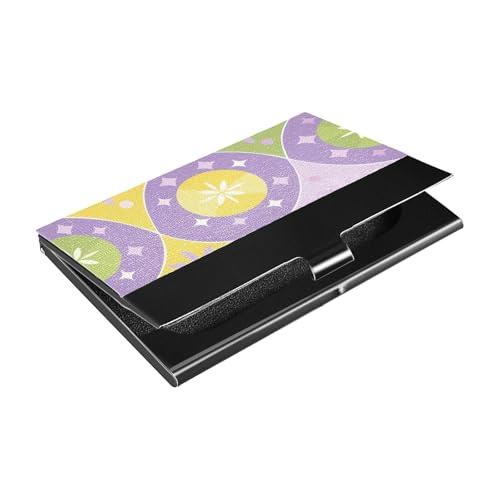 KLL Schlankes Visitenkartenetui mit Leder- und Edelstahl-Kartenhalter zum Schutz Ihrer Karten, Pastellviolett von KLL