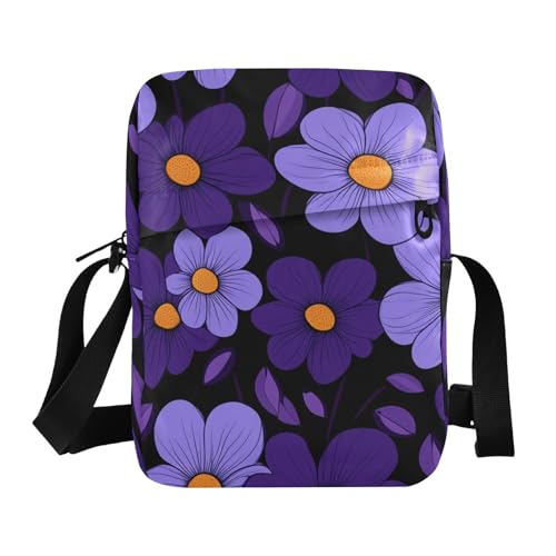 KLL Schlichte Kuriertasche aus veganem Leder, für Herren, Reise-Schultertasche mit schwarzem Hintergrund, für Damen von KLL