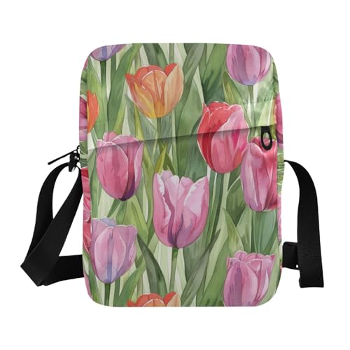 KLL Schultertasche mit Blumenmuster, veganes Leder, Schultertaschen für Damen, Schulterhandtaschen von KLL