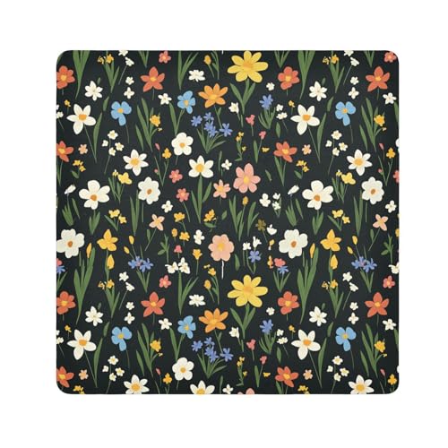 KLL Selbstklebende Make-up-Tasche, Motiv: Sommerblumen, Narzissen, Iris, Narzissen, Kosmetiktasche, Organizer, Verpackung, Kameralinse, Tuch für Toilettenartikel, Summer Flowers Narzissen Iris von KLL