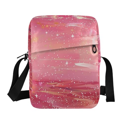 KLL Sparkling Stars Umhängetasche aus veganem Leder, für Herren, lässige Handtasche für Reisen von KLL