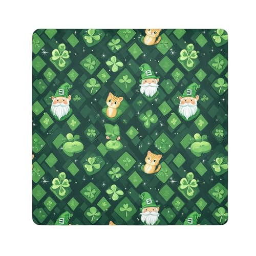 KLL St Cat Kleeblatt-Zwerg, selbstklebend, Kosmetikbeutel, Make-Up-Organizer, Verpackung, Kameralinse, Tuch für Toilettenartikel, St. Cat Zwerg Kleeblatt, 17.7x17.7in von KLL