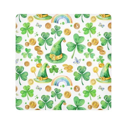 KLL St Hats Kleeblatt Regenbogen Münzen Magische selbstklebende Kosmetiktasche Tuch Reise Organizer Wrap Kamera Objektiv Tuch Wrapper Organizer Taschen für Frauen, St Hats Clovers Rainbow-Münzen, von KLL