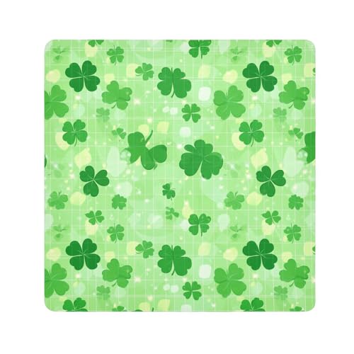 KLL St Kleeblatt Lucky Magic Make-up-Tasche, Stoff-Kosmetiktasche, Organizer, Wickeltasche, Kamera-Objektivtuch, Organizer, Taschen für Damen, St Shamrock Lucky, 21.7x21.7in von KLL