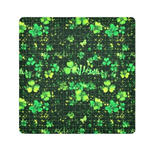 KLL St Kleeblatt Verdant Luck Magic Sticker Make Up Tasche Tuch Kosmetik Reisetasche Organizer Wrap Kamera Objektiv Tuch Wrapper Kosmetik Organizer für Reisen, St Shamrock Grünes Glück, 21.7x21.7in von KLL