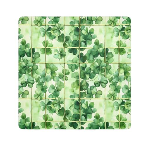 KLL St Kosmetiktasche mit Wasserfarben, gefliestes Kleeblatt, Reise-Kulturbeutel, Organizer, Verpackung, Kameralinse, Tuch, Kosmetik-Organizer für Reisen, St Aquarell gefliestes Kleeblatt, 21.7x21.7in von KLL