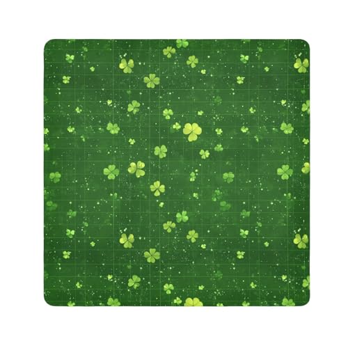 KLL St Scattered Kleeblätter Grünes Gitter Selbstklebende Reisetaschen, Stoff, Kulturbeutel, Organizer, Reiseverpackung, Kameralinse, Tuch, Wrapper für Damen, St Scattered Shamrocks Grünes Gitter, von KLL
