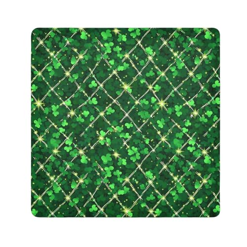 KLL St Sparkling Kleeblatt Magischer Aufkleber Reise Kosmetiktasche Tuch Make-up Organizer Wrap Kamera Objektiv Tuch Wrapper Organizer Taschen für Frauen, St Sparkling Shamrock, 13.8x13.8in von KLL