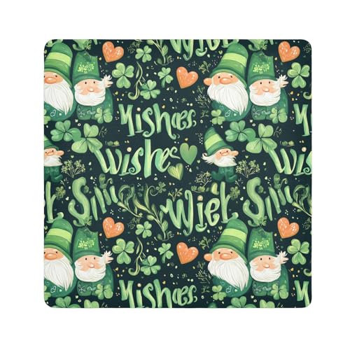 KLL St. Patrick's Day Wishes tragbare Kosmetiktasche, Reise-Make-up-Organizer, Wickeltasche, Kamera-Objektivtuch, Wickeltuch für Damen, St. Patrick's Day Wünsche, 17.7x17.7in von KLL