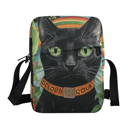 KLL St. Patrick's Kuriertasche, veganes Leder, kleine Umhängetasche, Damen, lässig, mit Schulterriemen, Dschungelmotiv von KLL