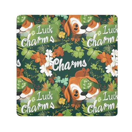 KLL St. Patrick's Lucky Shamrocks selbstklebende Reise-Kosmetiktasche, Make-Up-Organizer, Verpackung, Kameralinse, Tuch für Organisation, St. Patrick's Lucky Shamrocks, 17.7x17.7in von KLL