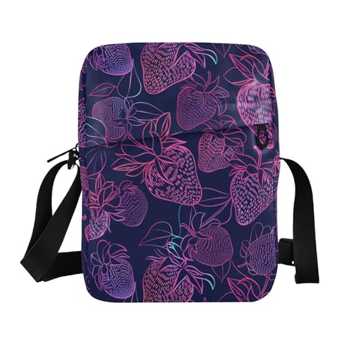 KLL Strawberry Crossbody Messenger Bag Vegan Leather Crossbody Bag Travel Shoulder Handtaschen von KLL