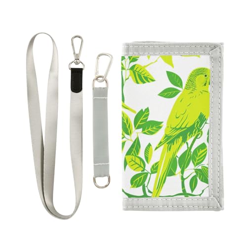 KLL Style Papageien-Geldbörse für Herren, dreifach gefaltet, für Kreditkarten, bunt, dünn, mit Umhängeband, Neongrün KLL Style Papageien-Geldbörse für Herren, dreifach gefaltet, für Kreditkarten, bunt, dünn, mit Umhängeband, Neongrün von KLL