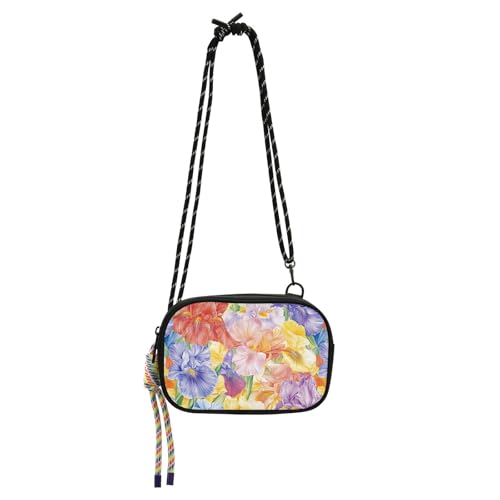 KLL Tennessee Iris Mini-Crossbody-Tasche für Damen, wasserdicht, mit verstellbarem Riemen, lässige Handy-Brusttasche, zum Einkaufen von KLL