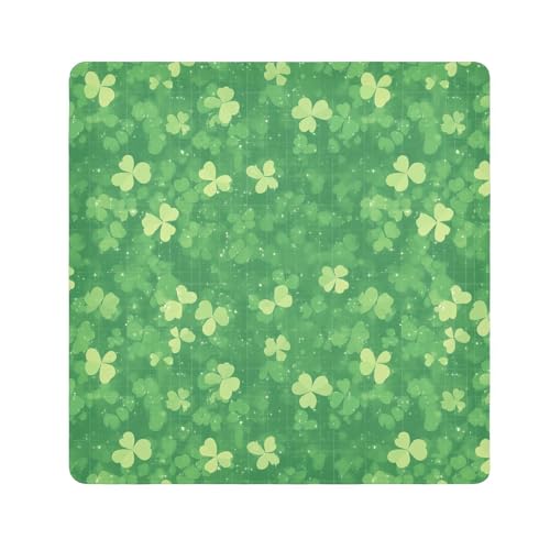 KLL Tragbarer Make-up-Organizer mit Kleeblatt-Glücksmuster, tragbar, Make-up-Organizer, Wickeltasche, Kamera-Objektivtuch, Organizer-Tasche für Damen, St. Kleeblatt-Glücksmuster, 21.7x21.7in von KLL